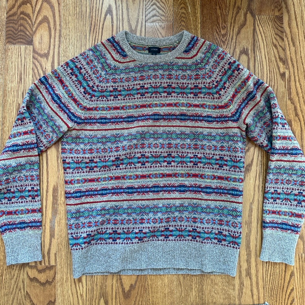 J. Crew Men’s Medium Multicolor Crew Neck Sweater